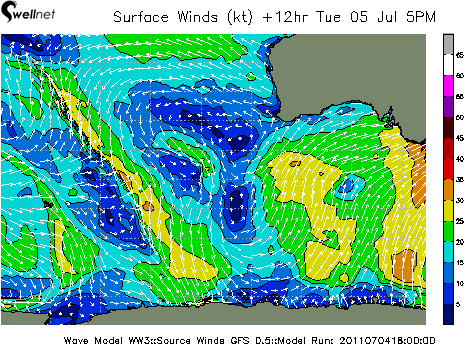 10m Wind Speed (kt.) and Direction