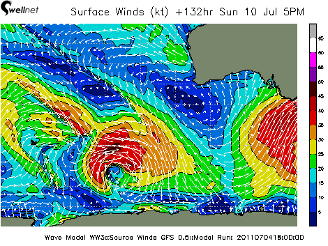 10m Wind Speed (kt.) and Direction