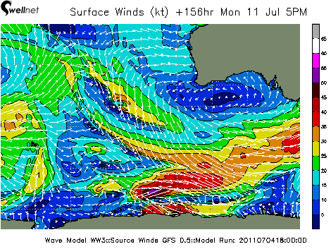 10m Wind Speed (kt.) and Direction