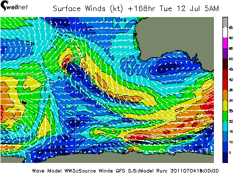 10m Wind Speed (kt.) and Direction