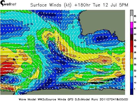 10m Wind Speed (kt.) and Direction