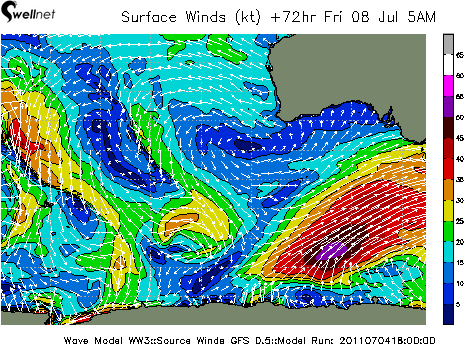 10m Wind Speed (kt.) and Direction