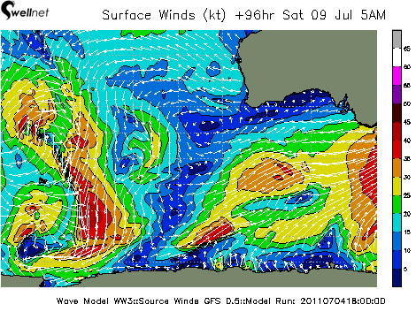 10m Wind Speed (kt.) and Direction