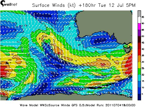 10m Wind Speed (kt.) and Direction