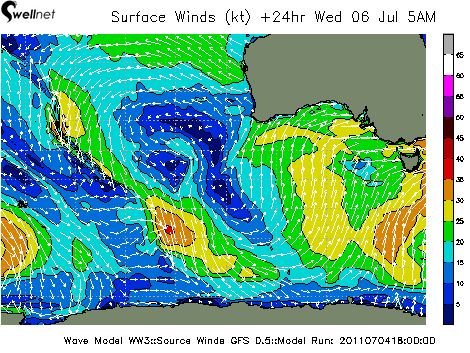 10m Wind Speed (kt.) and Direction
