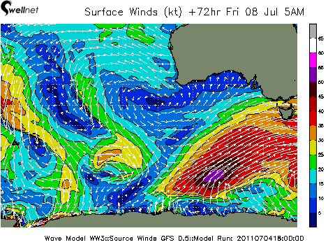 10m Wind Speed (kt.) and Direction
