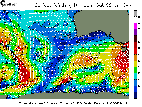 10m Wind Speed (kt.) and Direction