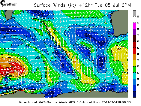 10m Wind Speed (kt.) and Direction
