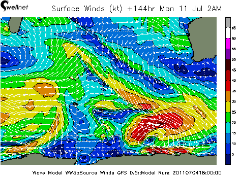 10m Wind Speed (kt.) and Direction