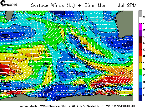 10m Wind Speed (kt.) and Direction