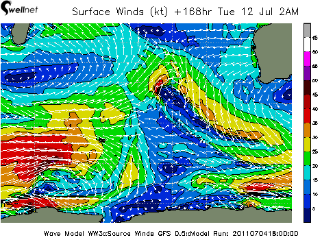 10m Wind Speed (kt.) and Direction
