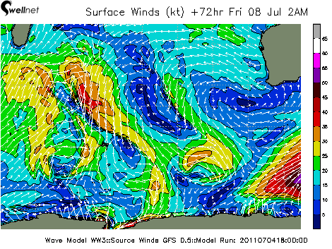 10m Wind Speed (kt.) and Direction