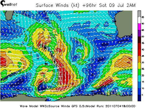 10m Wind Speed (kt.) and Direction